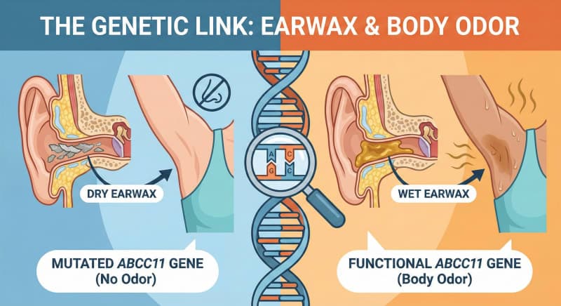 The Genetic Secret in Your Ears: Why Dry Earwax Means You Lack Body Odor - Featured image