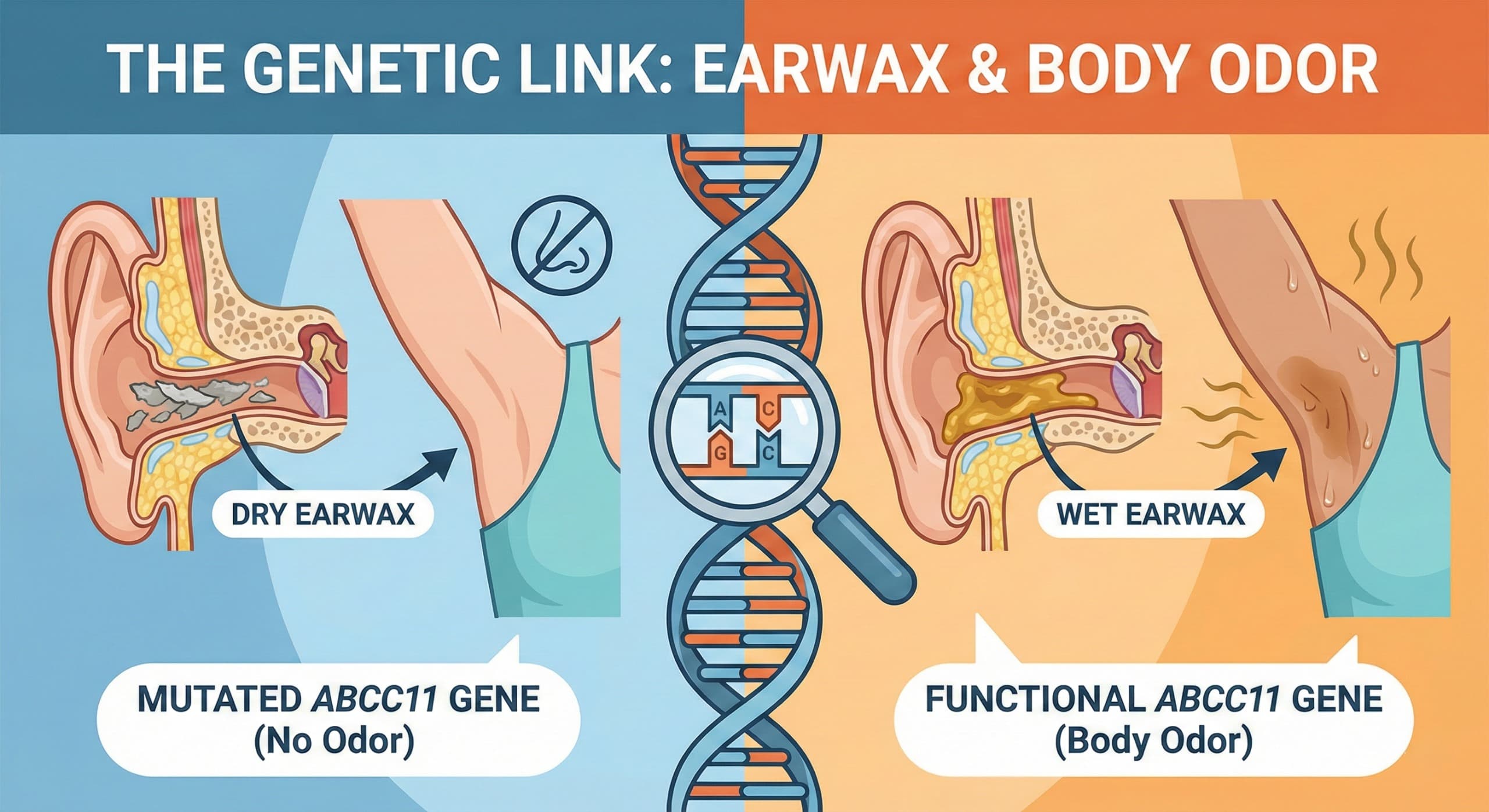 The Genetic Secret in Your Ears: Why Dry Earwax Means You Lack Body Odor - Main image