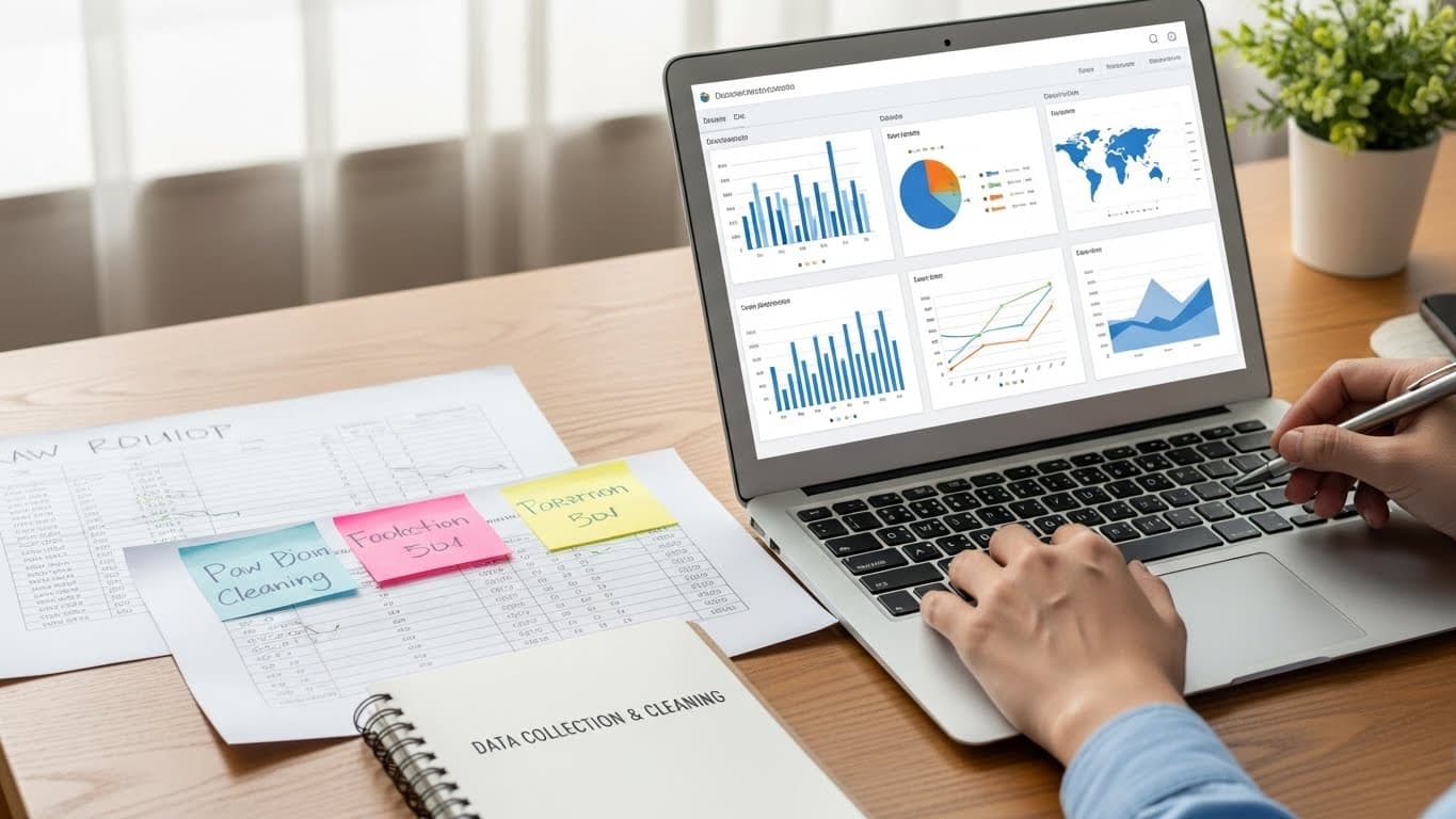From Raw Numbers to Clear Stories - A Simple Guide to Data Collection, Cleaning, and Visualization - Main image
