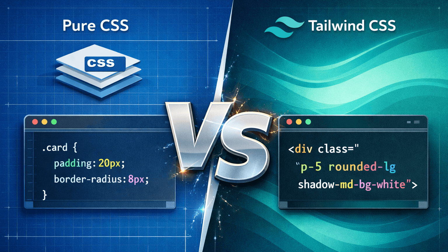 Pure CSS vs. Tailwind CSS: A Deep Dive into Modern Web Styling - Main image